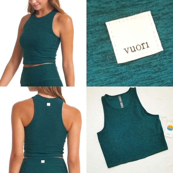 Vuori Tops - Vuori Elevation Plyo Tank Cropped Jade Heather NWT